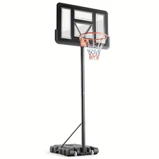 Basketball Hoop Outdoor 4.2-10ft Adj. Height, 44 Inch Shatterproof Backboard