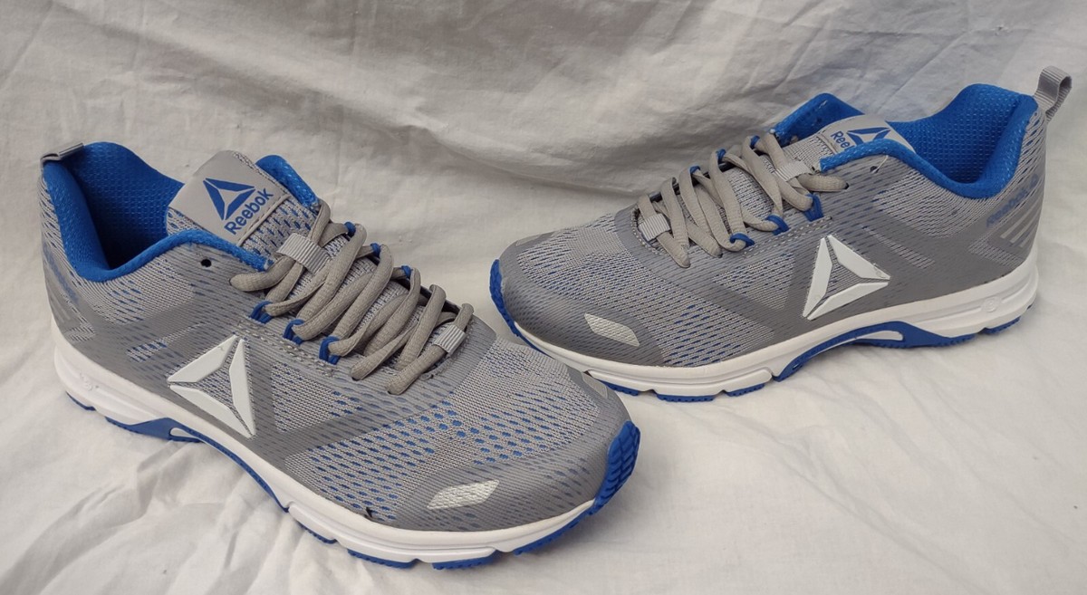 Mens Reebok Ahary Athletic/Running/Jogging Shoes--Gray/Blue/White Mesh--Sz