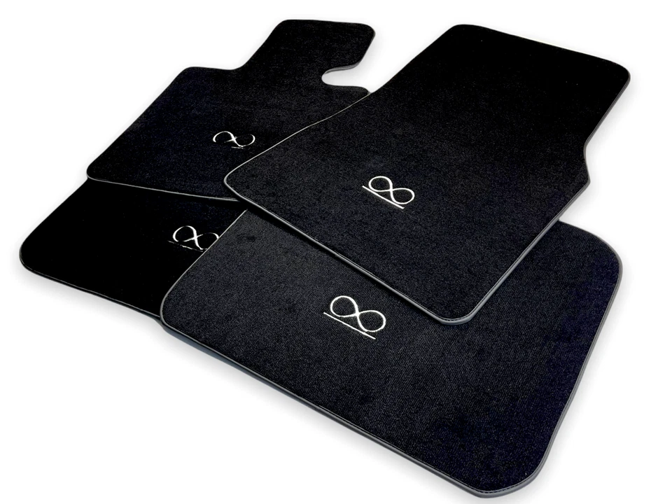Floor Mats For Rolls Royce Ghost 2010-2019 Black Badge Fluorescent Sewing Logo - Изображение 2 из 4