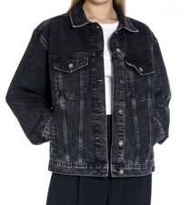Anine Bing Black Charcoal Rory Denim / Jeans Jacket Size Xs- Fits Size Uk 6-10