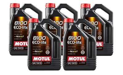 Motul 8100 ECO-LITE 5W30 - 25 Liters - Fully Synthetic Engine Motor Oil (5 x 5L)