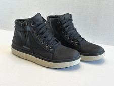 Geox Respira Amphibiox Boys Black Leather High Top Trainers Shoes Big Kids Sz 5