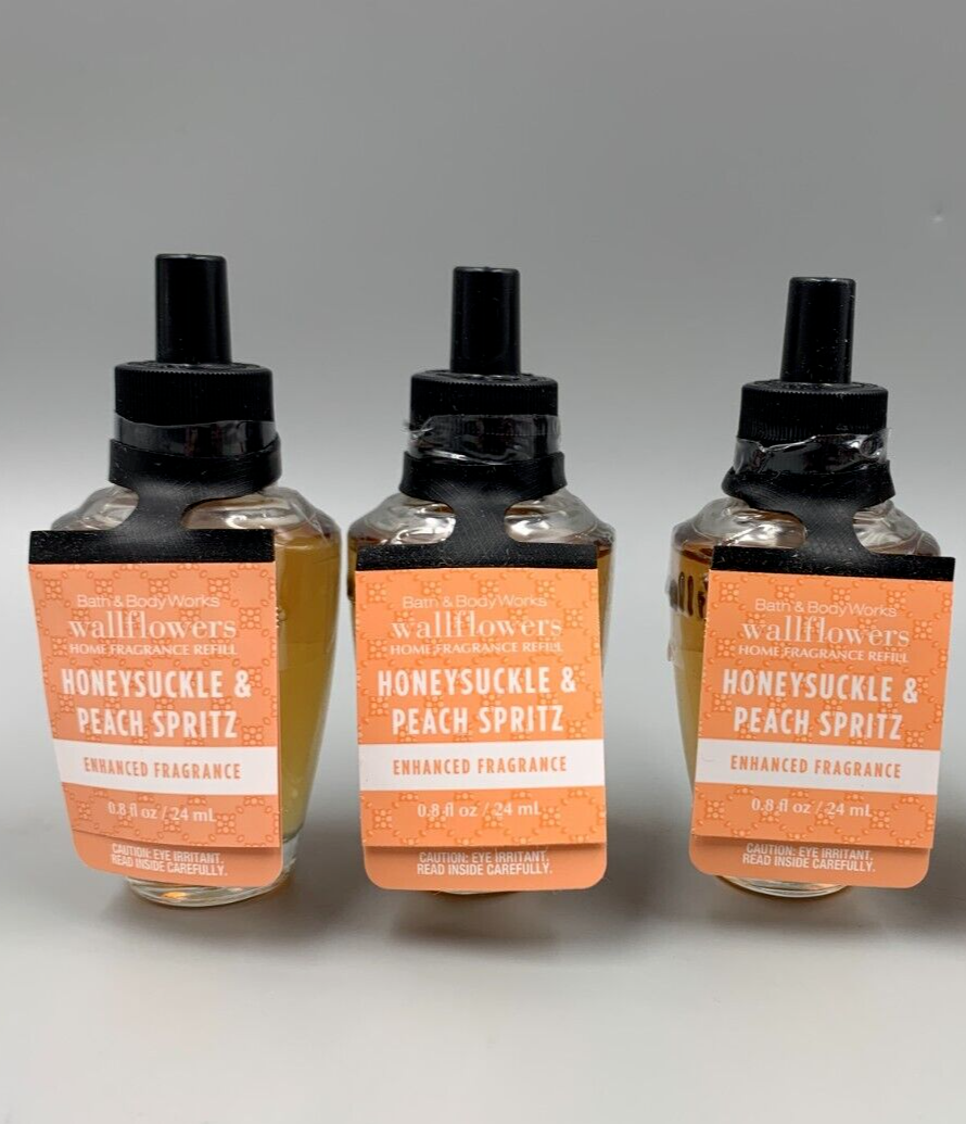 Bath & Body Works Honeysuckle & Peach Spritz Wallflower Bulbs S/3