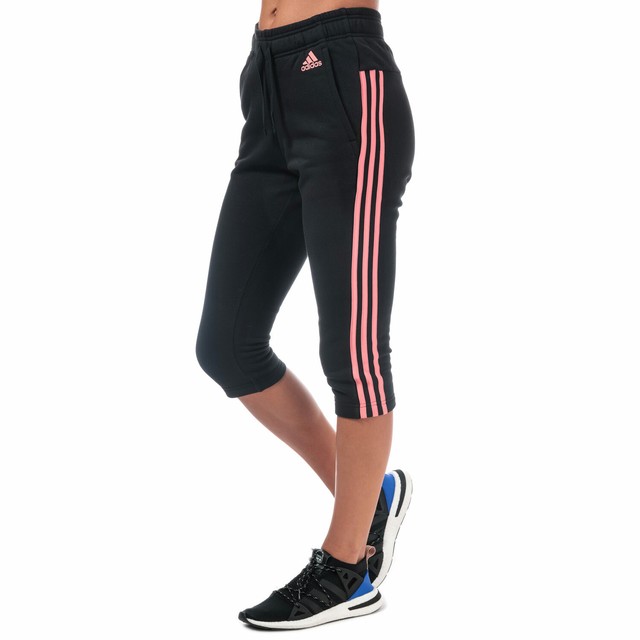 Womens adidas Womens Essentials 3s 3 Quarter Pants in White Black - 0-2 for sale | eBay