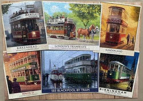 Nostalgic “Vintage Trams” 1000 piece jigsaw puzzle, Falcon Deluxe, 2021 - Picture 3 of 21