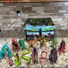 JARU DINOSAUR LOT OF 8 PLUS BONUS CARRY CASE & 5 EXTRA DINOS FREE SHIPPING