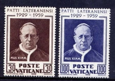 VATICAN Sc#254-5 1959 Lateran Pacts 30th Anniversary MNH
