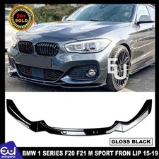 PER BMW SERIE 1 F20 F21 LCI SPLITTER ANTERIORE LABBRO M SPORT NERO LUCIDO 2015-2019