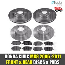 for HONDA CIVIC MK8 1.4 1.8 2.2 CDTi 06-11 FRONT & REAR BRAKE DISCS AND PADS NEW
