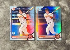 Blaze Jordan 2022 Bowman 1st Edition Sky Blue Foil & Bowman Draft Refractor