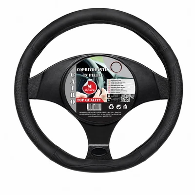 Cubierta universal de dirección de automóvil 37 39 de cuero tuning inodoro negro - Imagen 1 de 2