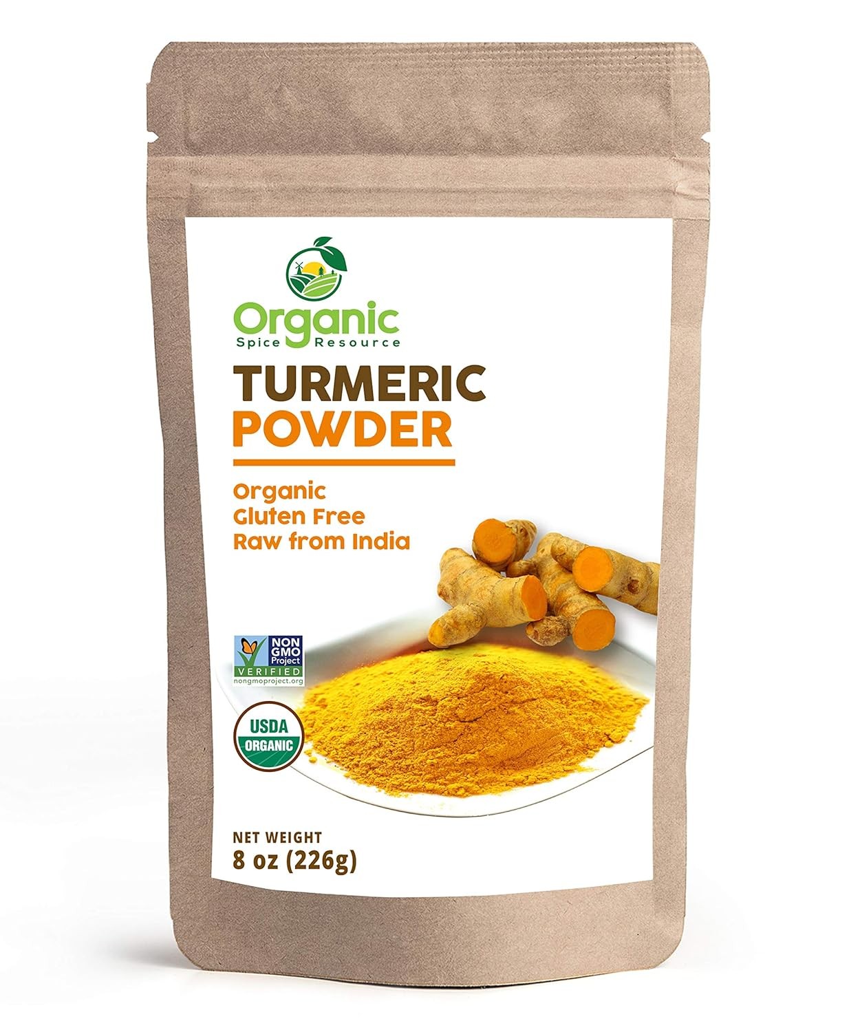 Organic Spice Resource Turmeric Root Powder, 8 oz (226 g) 8 Ounce (Pack of 1)