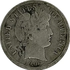 1906 Barber Silver Dime in a SAFLIP® - Fine- (VG+)