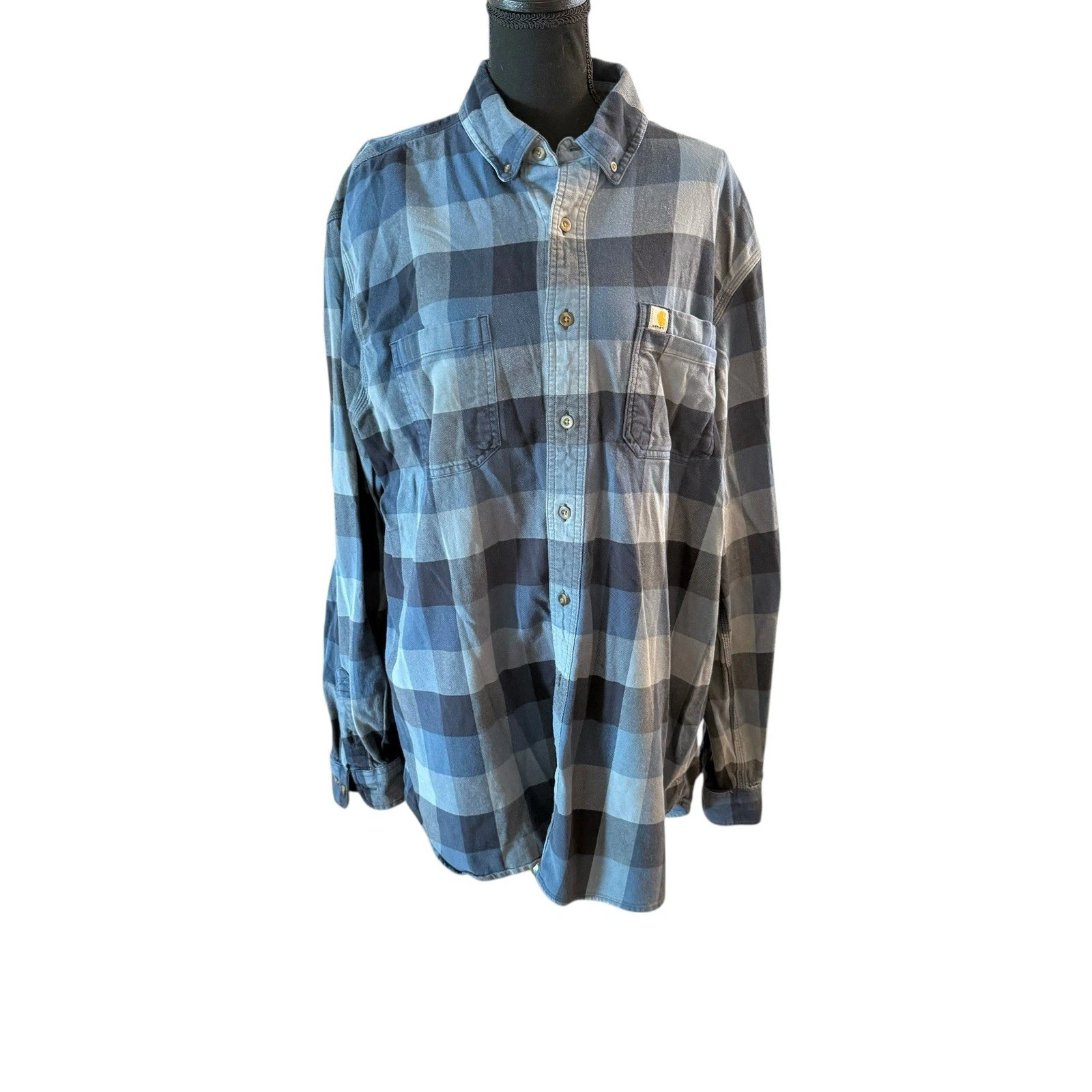 Carhartt Relaxed Fit Plaid Flannel Button Down Shirt Men's Size XL Long Sleeve