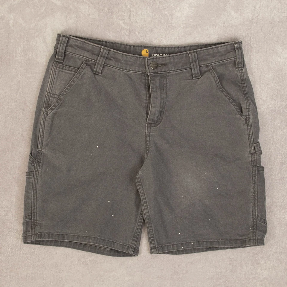 Pantalones Cortos Carhartt Vintage Carpenter Painter W31 6 Para Mujer Gris Carbón Ropa de Trabajo Foto 2 de 4