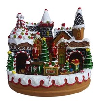 Villaggio Babbo Natale Scenario Natalizio Cake con Treno Luci Suoni Movimento