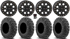 System 3 SB-7 15" Wheels Black (4+3) 30" MotoVator Tires Kawasaki Teryx Mule