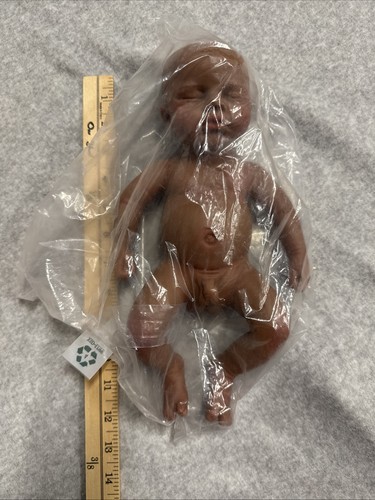 Reborn Baby Doll 12” Full Body Silicone Sleeping Baby Boy Outfit Bottle New - Picture 9 of 11