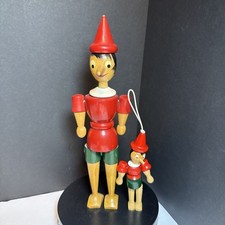 Vintage Mastro Geppetto Pinocchio Wooden Doll Figure Made In Italy 2 9 /4.5