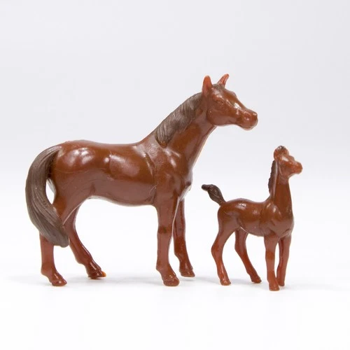 Ertl Mini Mare Foal Horse Pair Brown Farm Country 1:64 1/64 Scale #4209 1.5"