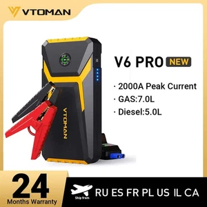 VTOMAN V6 Pro Car Jump Starter Power Bank 2000A Car Battery Charger Auto Emergen