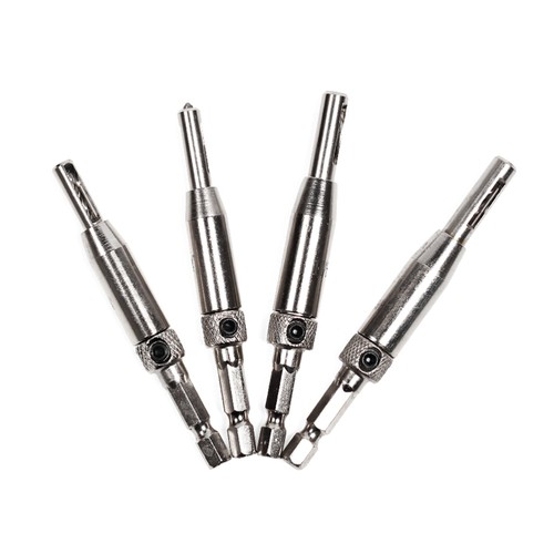 4 Pcs Hole Opener Hinge Drilling Tool Set Woodworking Self Centering Bit Bits - Picture 10 of 12