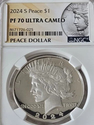 2024 S PF 70 Peace Silver Dollar NGC Proof Ultra Cameo fine silver coin collect