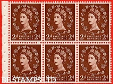 SG. 543. SB77. 2d Red - Brown. An UNMOUNTED MINT booklet pane of 6. Perf  B80436