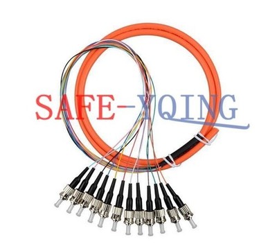 1.5 Meter 12 Fibers ST UPC OM1 62.5/125 Multi Mode Bundles Optical Fiber Pigtail