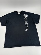 BERETTA Logo T Shirt Black Print Pro Guns Italian Firearms XL Gildan