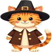 30 Custom Thanksgiving Tabby Cat Personalized Address Labels