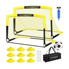 Kids Soccer Goal Set, 2 of 4x3/5x3.6/6x4 ft Soccer Goals for Backya... Fast Ship
