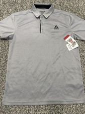 Reebok Mens Peformance Jacquard Polo -Sleet Gray - Small -Brand New w/ Tags