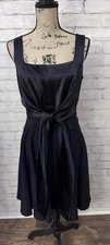 TAHARI 8 Black Cocktail Dress Tie Formal Gala Opera Wedding Party Fit & Flare