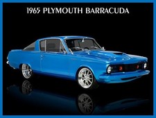 1965 Plymouth Barracuda Hot Rod In Blue Metal Sign 12x16 Free Shipping