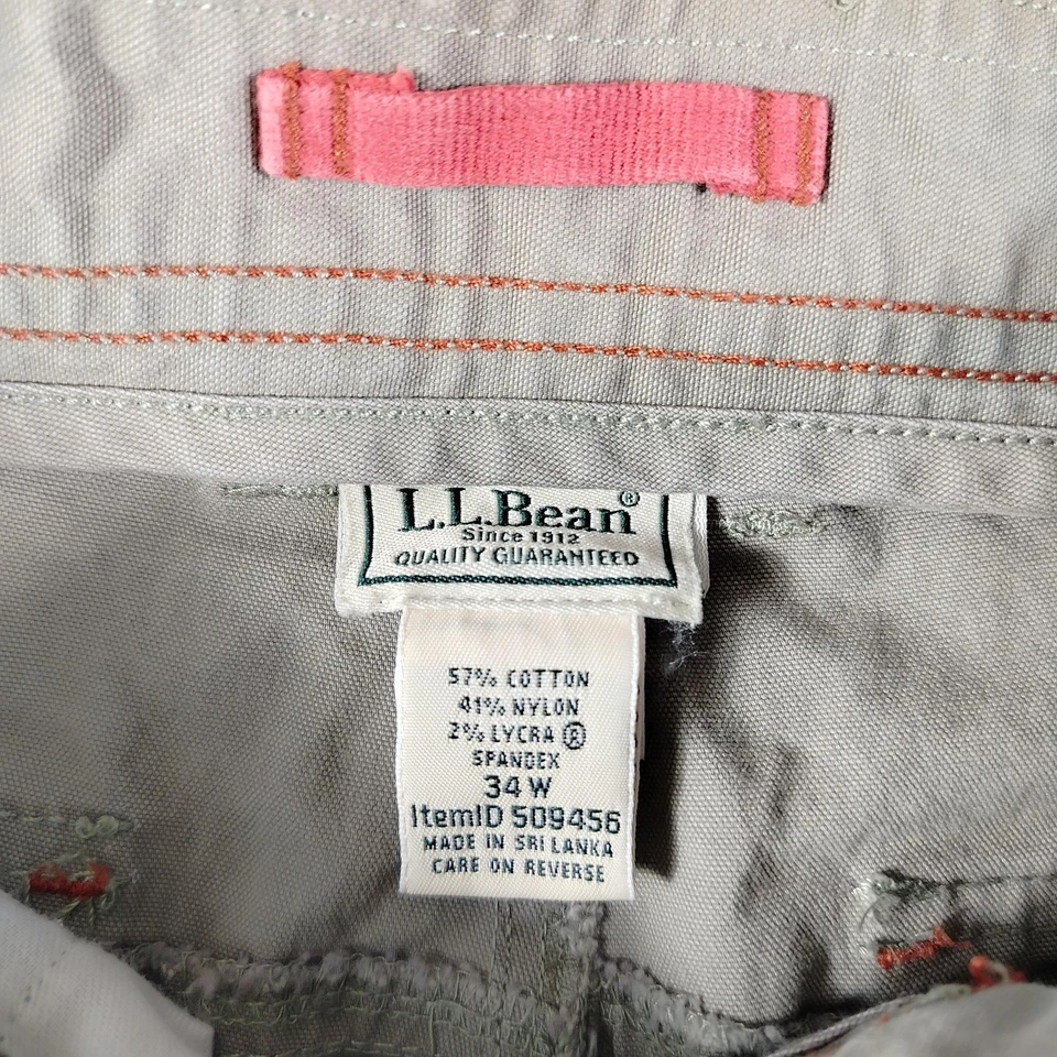 L.L.Bean Shorts Men's 34 Khaki Hiking Utility Stretch Canvas Gorpcore Outdoor - Image 4 of 4