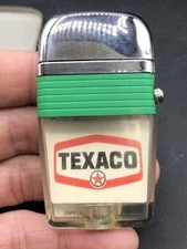 Vintage Scripto VU Lighter Texaco Oil Company  with Green Band New in Tin