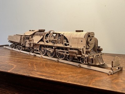 UGEARS V-Models V-Express Steam Train with Tender Wooden 3D Model CONSTRUCTED