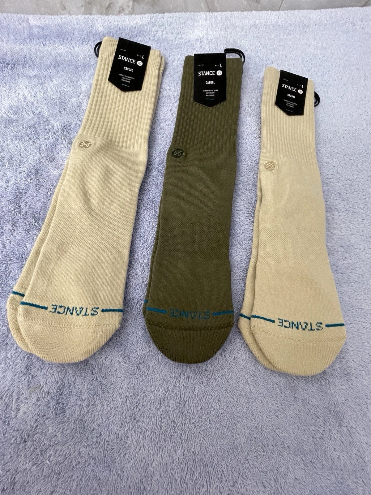 Stance mens Icon Solid Color Cotton Crew Socks 3 Pairs