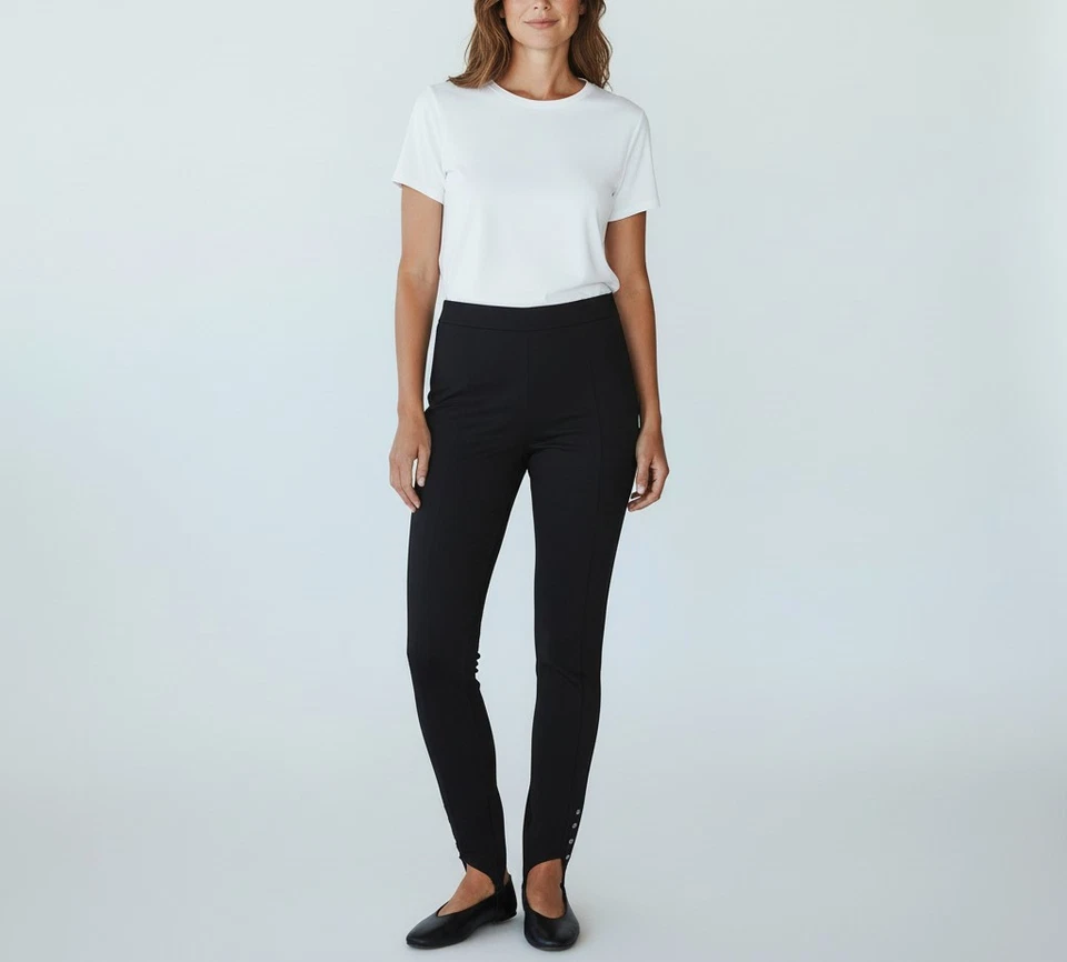 COP COPINE Leggings Yochi Femmes (UE) 40 Avec Patte De Cheville Réglable Noir - Photo 1/4