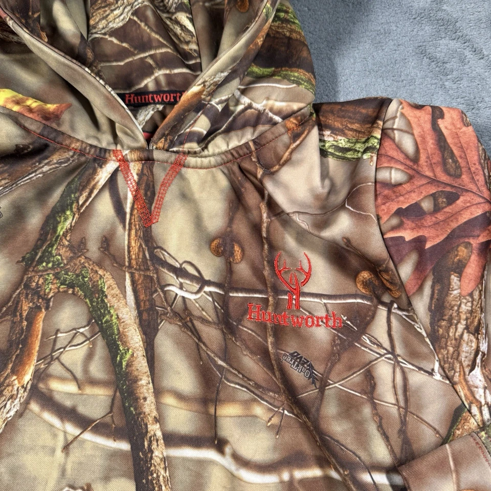 Huntworth XL Camo Hoodie Realtree Hunting Pullover Sweatshirt Outdoor Gear - Image 2 of 4