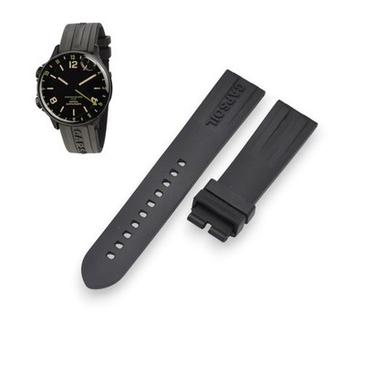 22x20mm Black Rubber Watch Strap For U-Boat Capsoil 8840