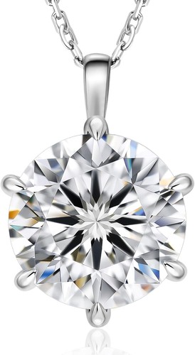 KRKC Moissanite Pendant Solitaire Necklace for Women, 0.5CT/1CT/2CT/3CT/4CT...