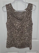 Apt 9 Ladies Cowl Neck Sleeveless Animal Print Bouse Size Large