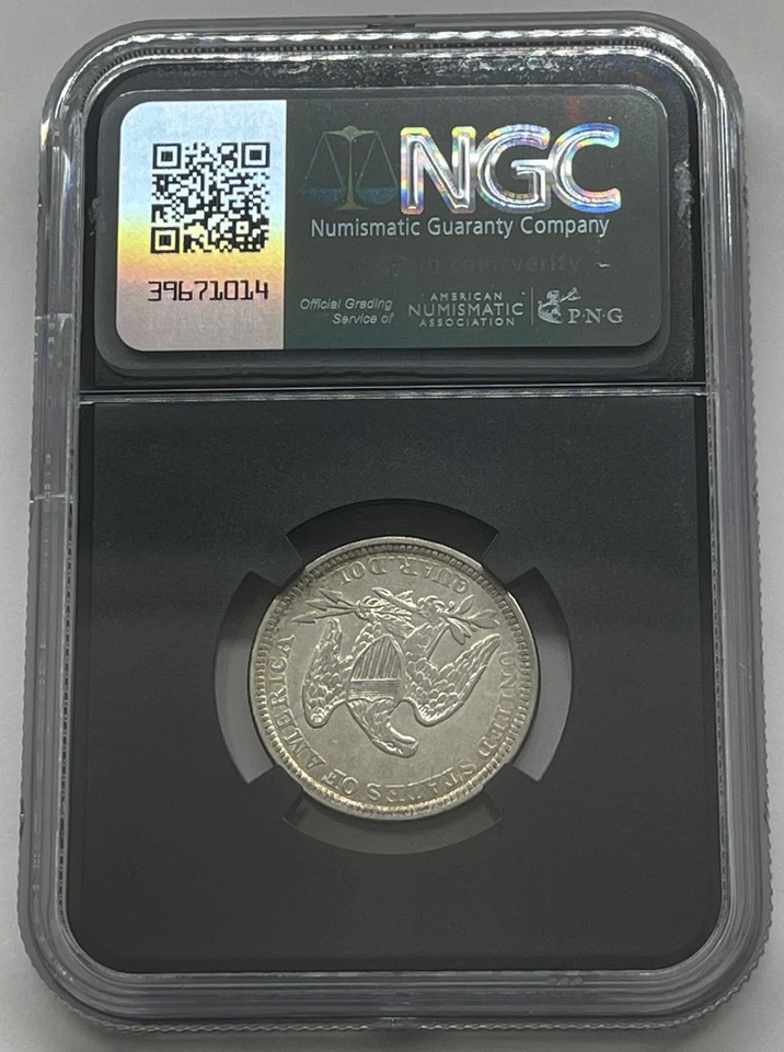 1857 NGCX 8.3 (MS53) СИДЯЩАЯ СВОБОДА ЧЕТВЕРТЬ - Изображение 3 из 3