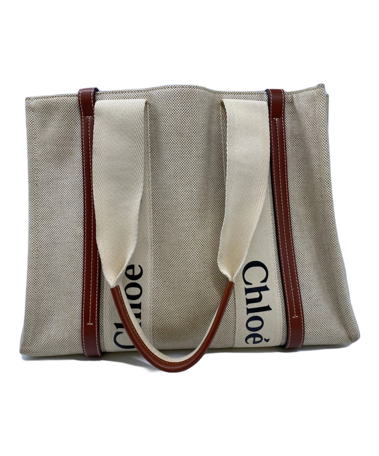 Chloe — Chloe Medium Canvas Brown Tote Bag #TFB5485