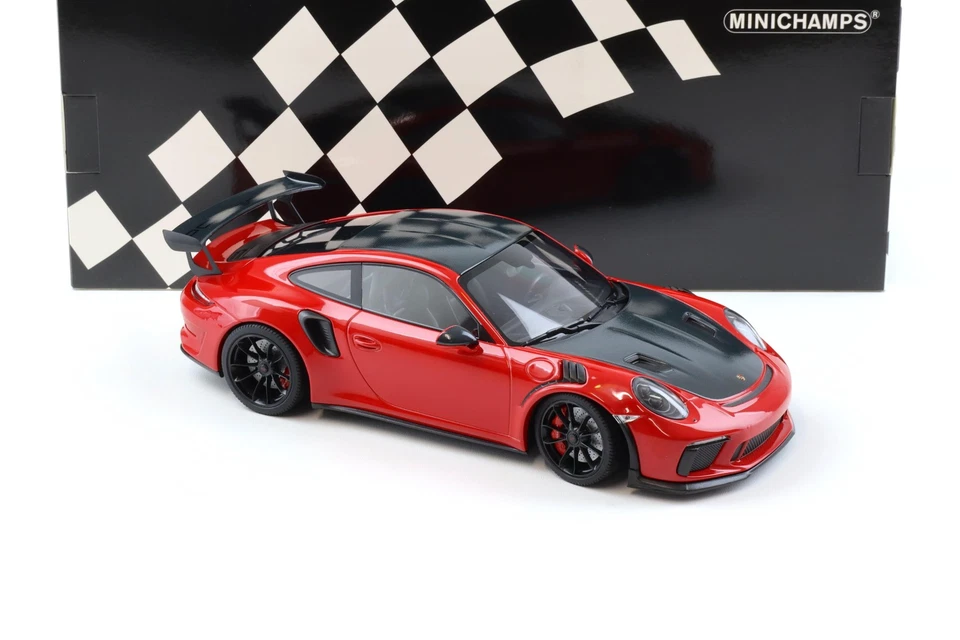 1:18 Minichamps Porsche 911 (991.2) GT3 Rs Weissach Pacchetto Red/Nero Wheel - Immagine 2 di 4