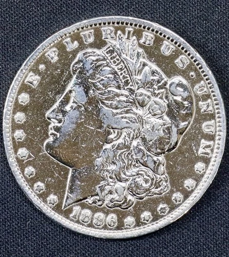 1886-O Morgan Silver Dollar $1 New Orleans AU Details Polished Cleaned Coin