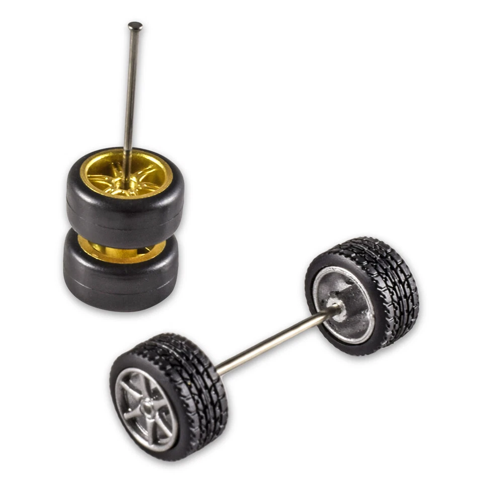 RC Räder Gummi Reifen 11mm Felgen für Matchbox Domeka 1:64 Diecast Car - Bild 2 von 4