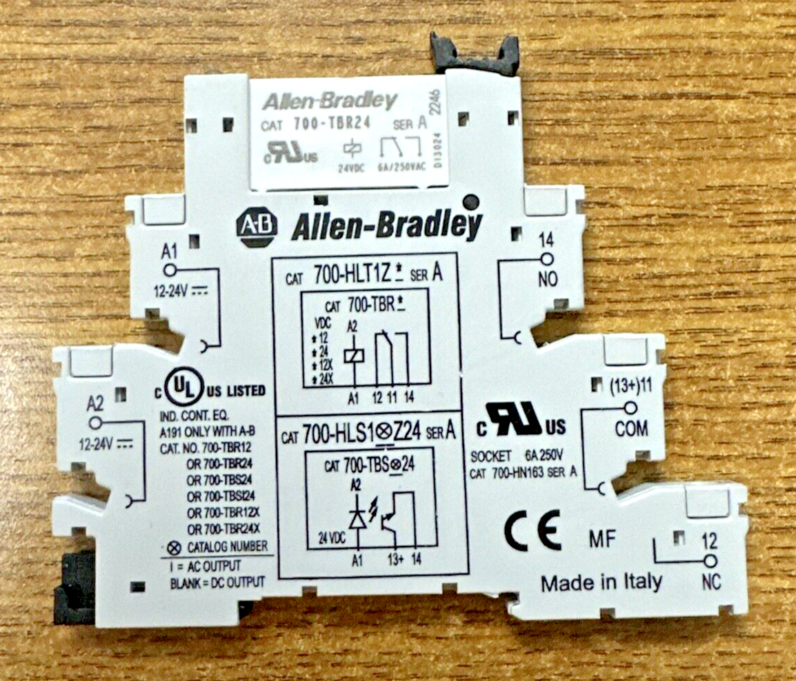 ALLEN BRADLEY 700-HLT1Z24 TERMINAL BLOCK RELAY WITH 700-TBR24